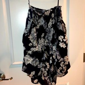 Dainty Hooligan black and white floral romper